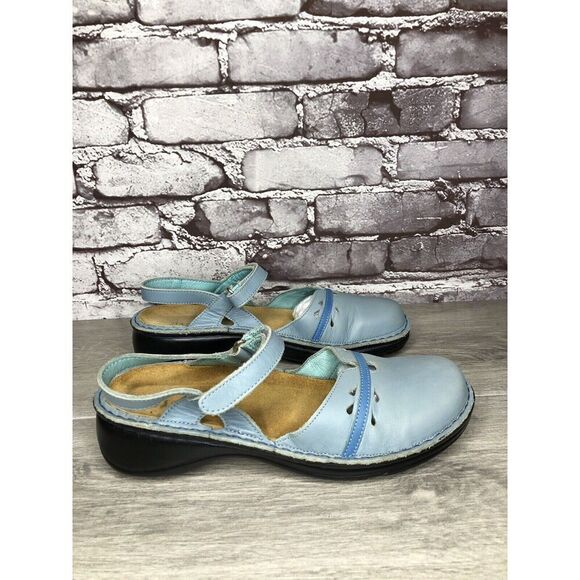 Naot Sky Blue Leather Mary Jane Strap Clogs Comfort Shoes Women Sz 38EU/7.5M US - Picture 3 of 16